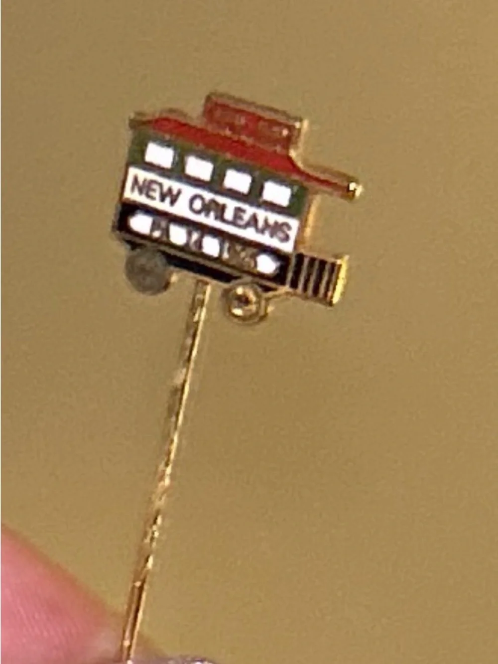 1985 Souvenir Stick Pin Lions Club in New Orleans Streetcar